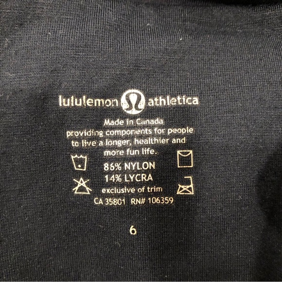 Lululemon black sleeveless top open v neck. Size 6. - Picture 2 of 5